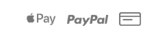 Apple Pay, PayPal and card payment icons