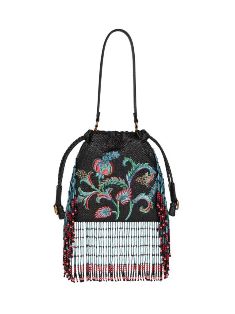 ETRO Shoulder Bag Kalispera S Emroidery Raffia