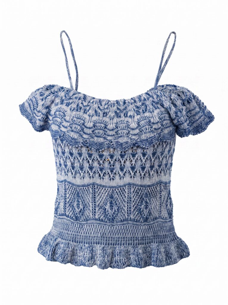 ETRO Women's Knit Crop Top With Ruffles