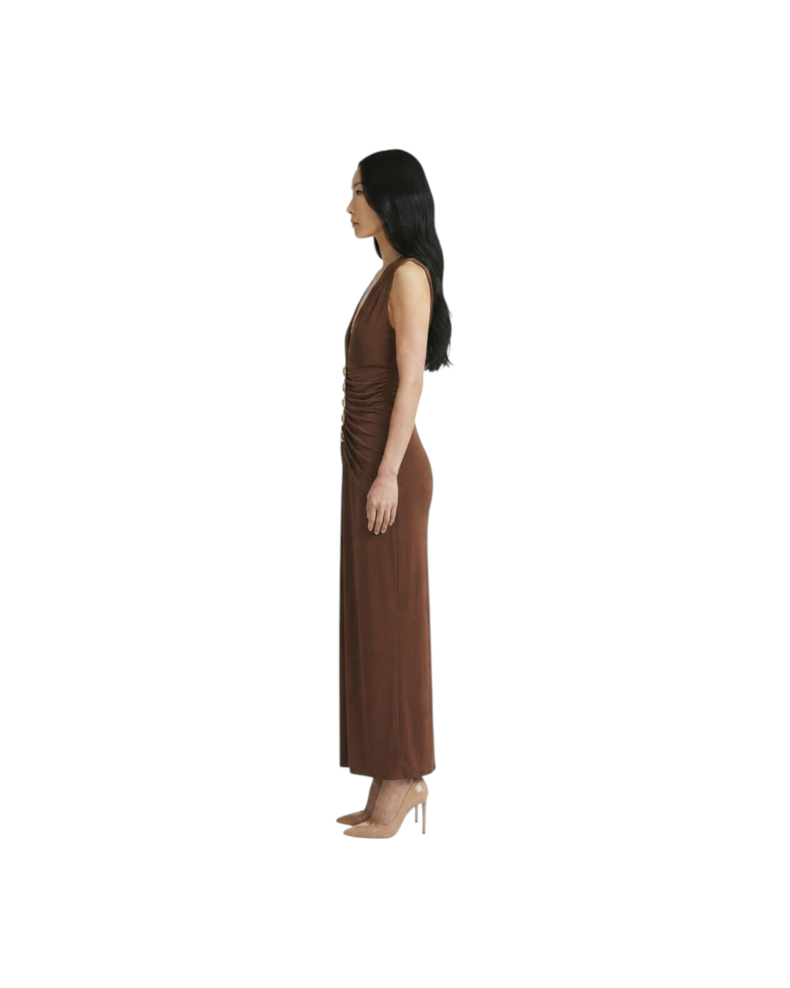 PATBO Moonlit Jersey Plunge Gown MODEL
