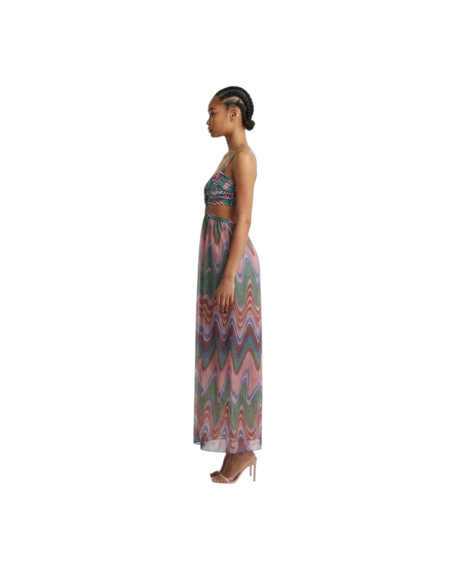 PATBO WAVE CUT-OUT MAXI DRESS MODEL