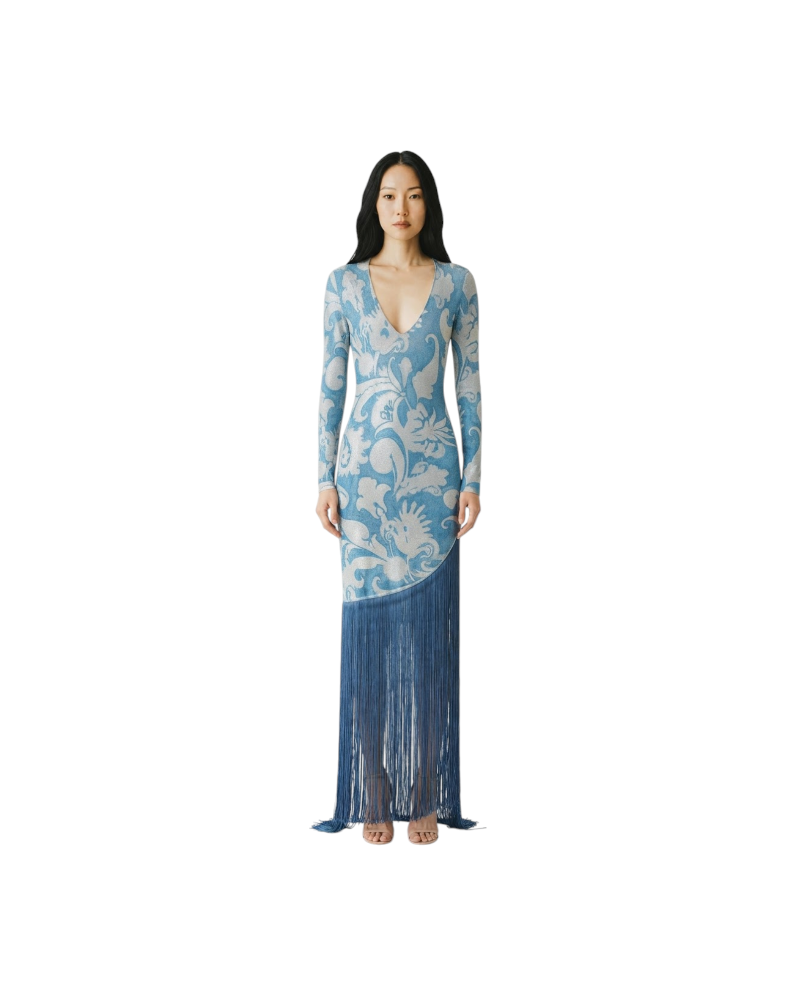 ETRO LONG SLEEVE FRINGE DRESS MODEL