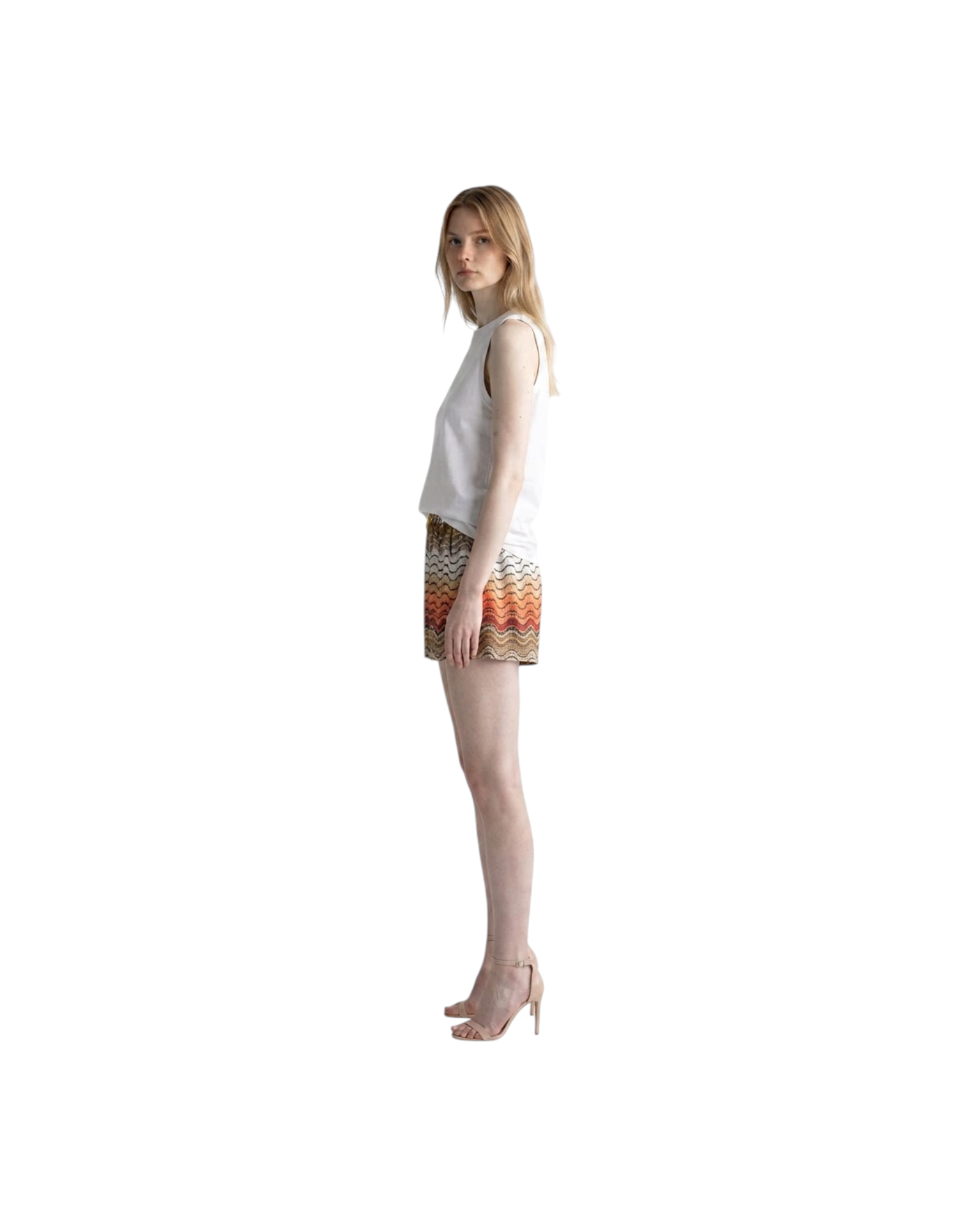 MISSONI SHORTS-VISCOSE-LUREX BLEND MULTICOLOR CHEVRON RASCHEL MODEL