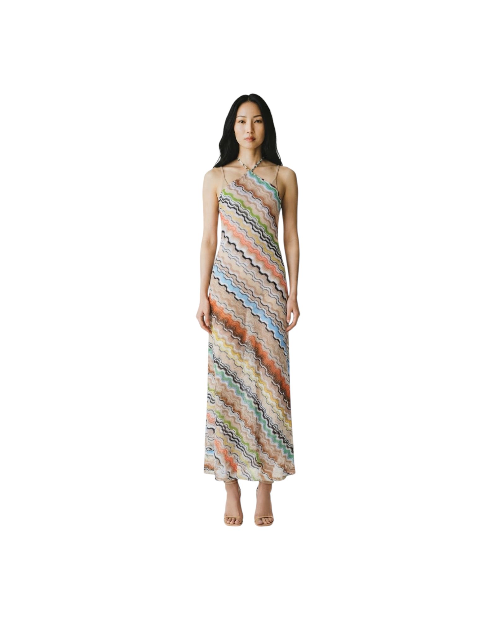 MISSONI LONG COVER UP-VISCOSE BLEND MULTICOLOR CHEVRON RASCHEL MODEL