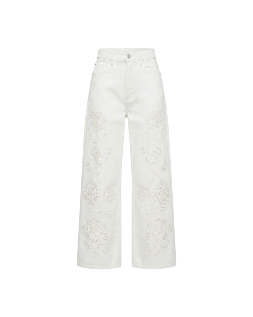 FARM RIO RICHELIEU WHITE PANTS-WHITE