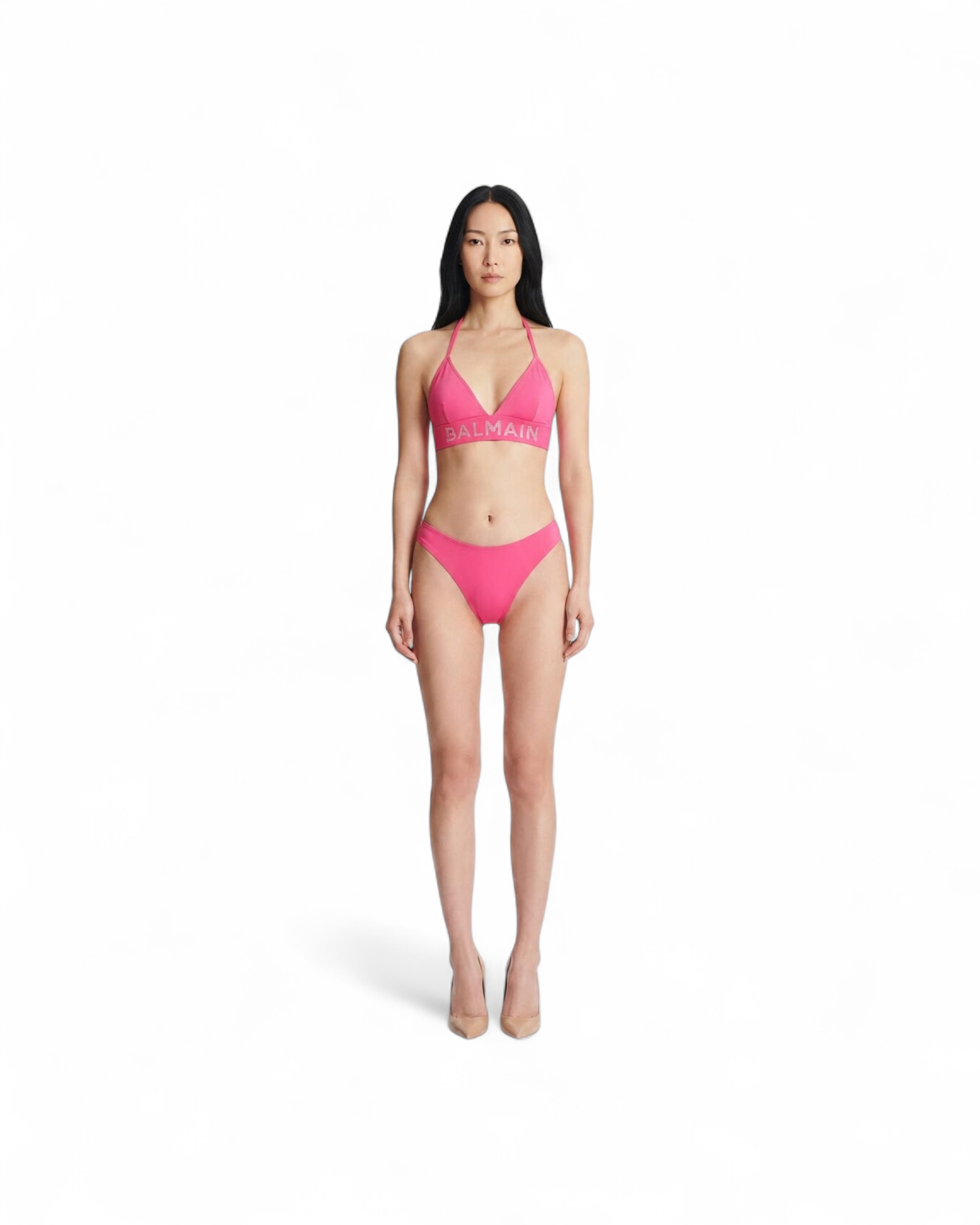 BALMAIN LOGO STRASS/TRIANGLE BIKINI MODEL