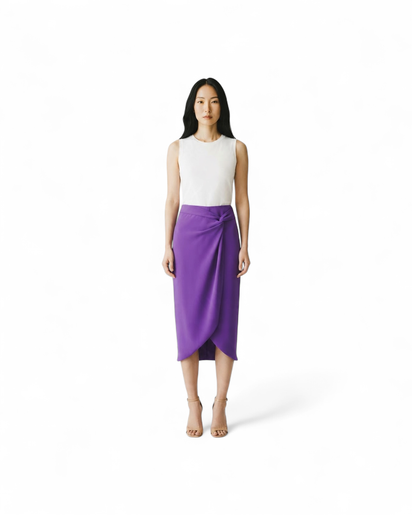 MISS BIKINI LONGUETTE SKIRT WITH KNOT MODEL