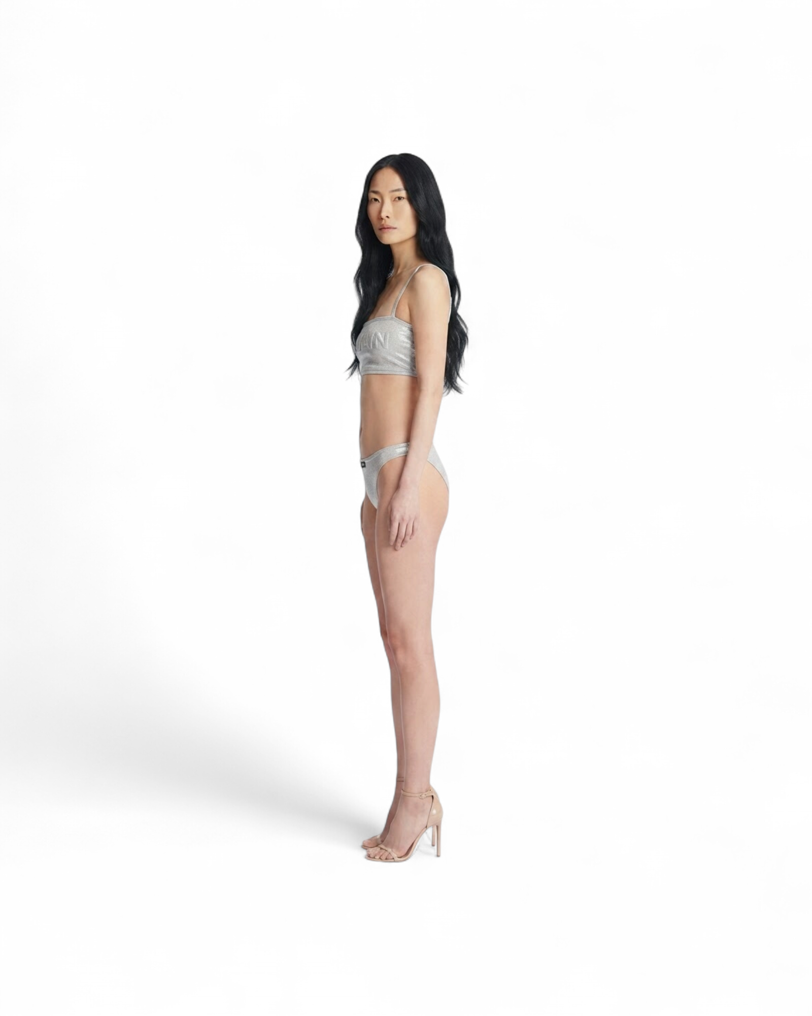 BALMAIN EMBOSEE/BANDEAU BIKINI MODEL