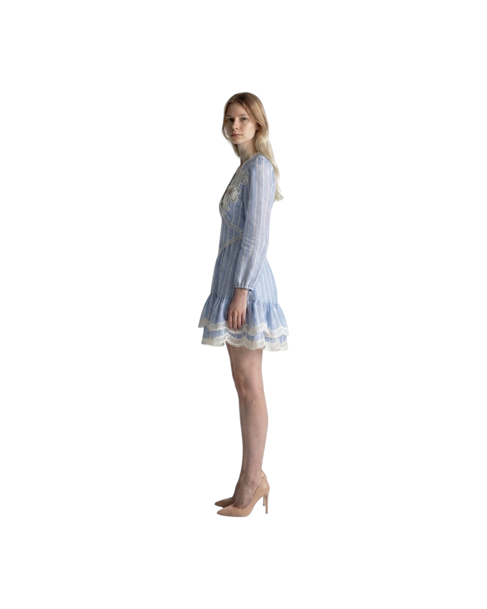 PATBO MARINE LINEN MINI DRESS MODEL