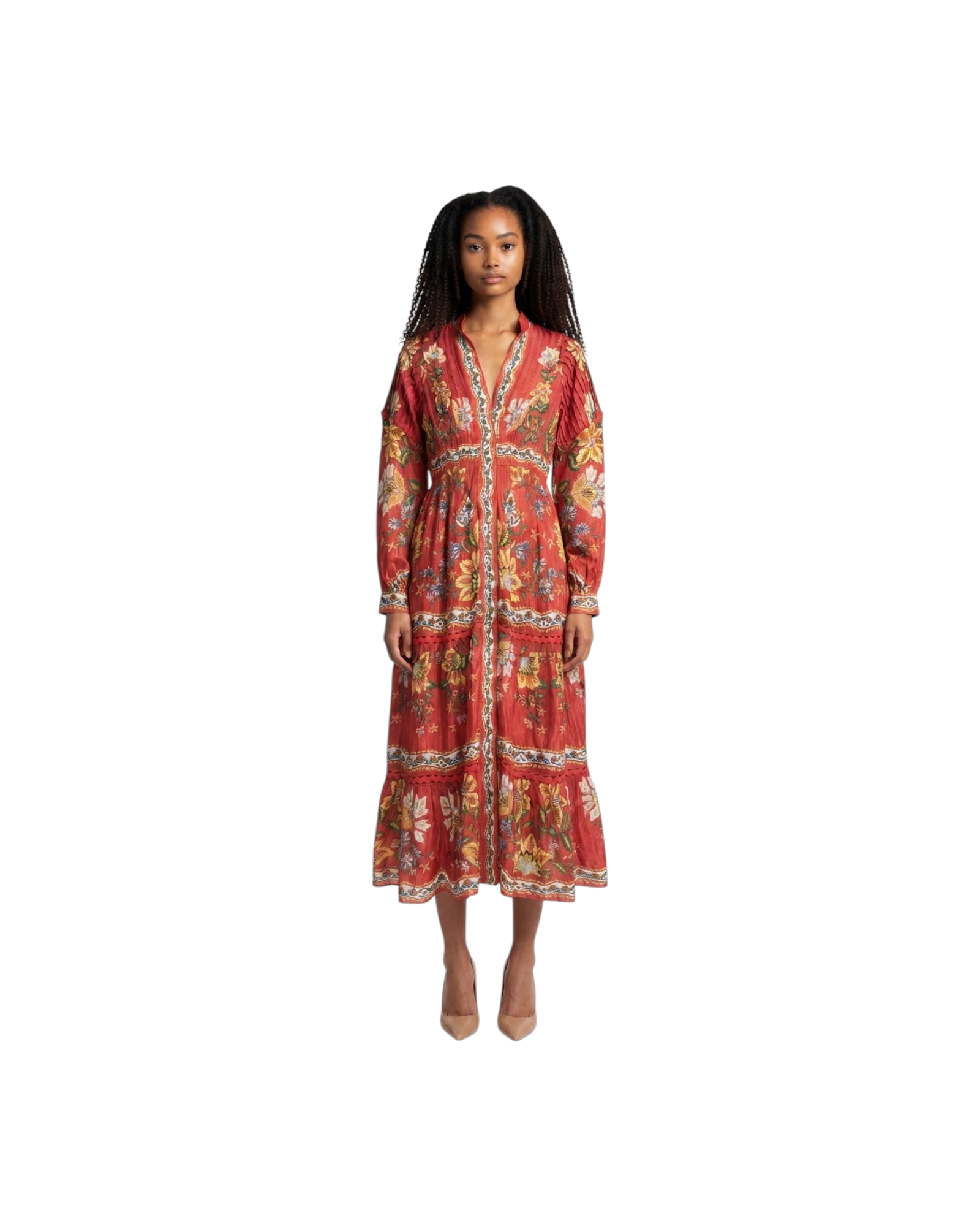 FARM RIO GARDEN LONG SLEEVE DRESS MODEL