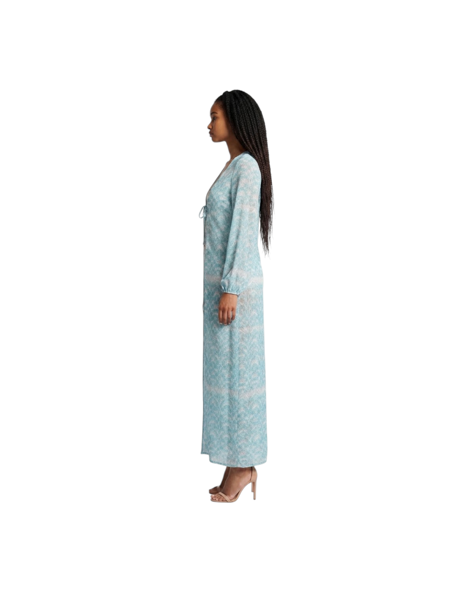 MISSONI LONG COVER UP-MULTICOLOR STEREO PATTERN RASCHEL w/ LUREX MODEL