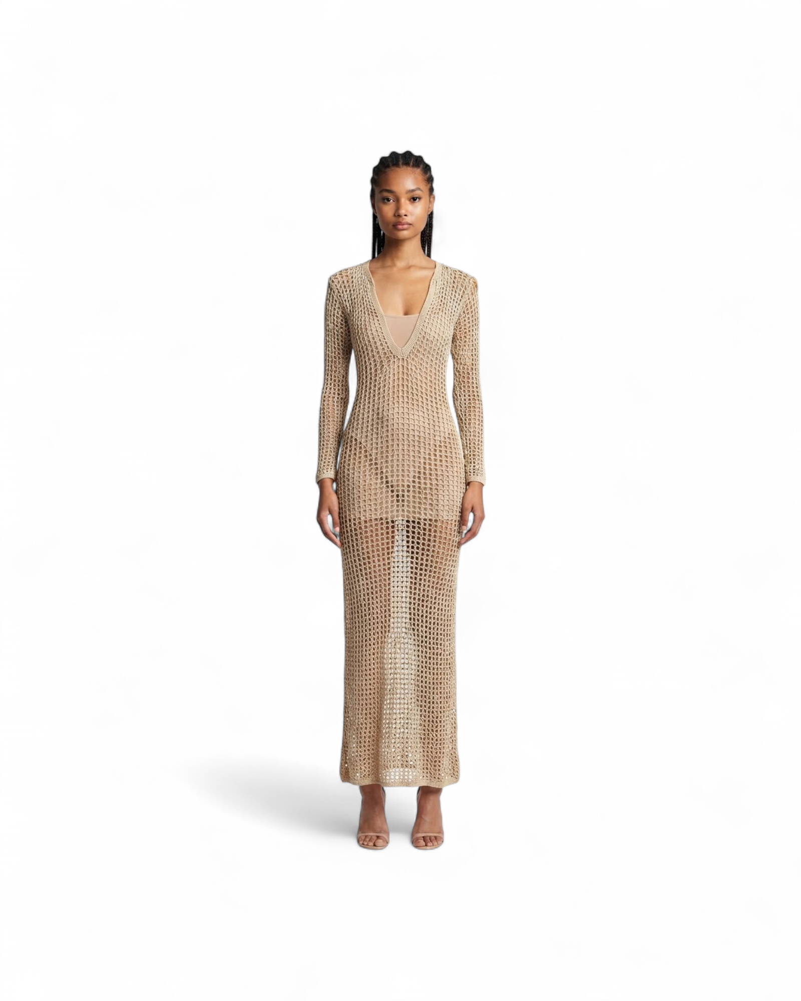 LEAFFY LONG DRESS MODEL