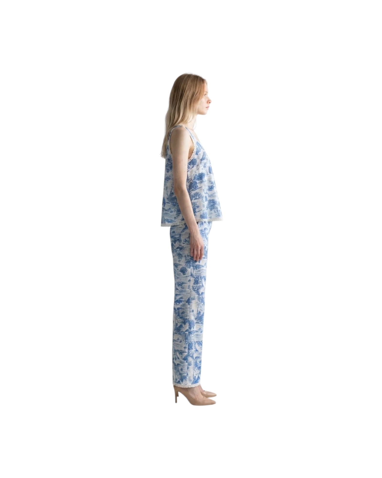 GIGI AIGINA SANTO BLU styled outfit; complementary pieces sold separately