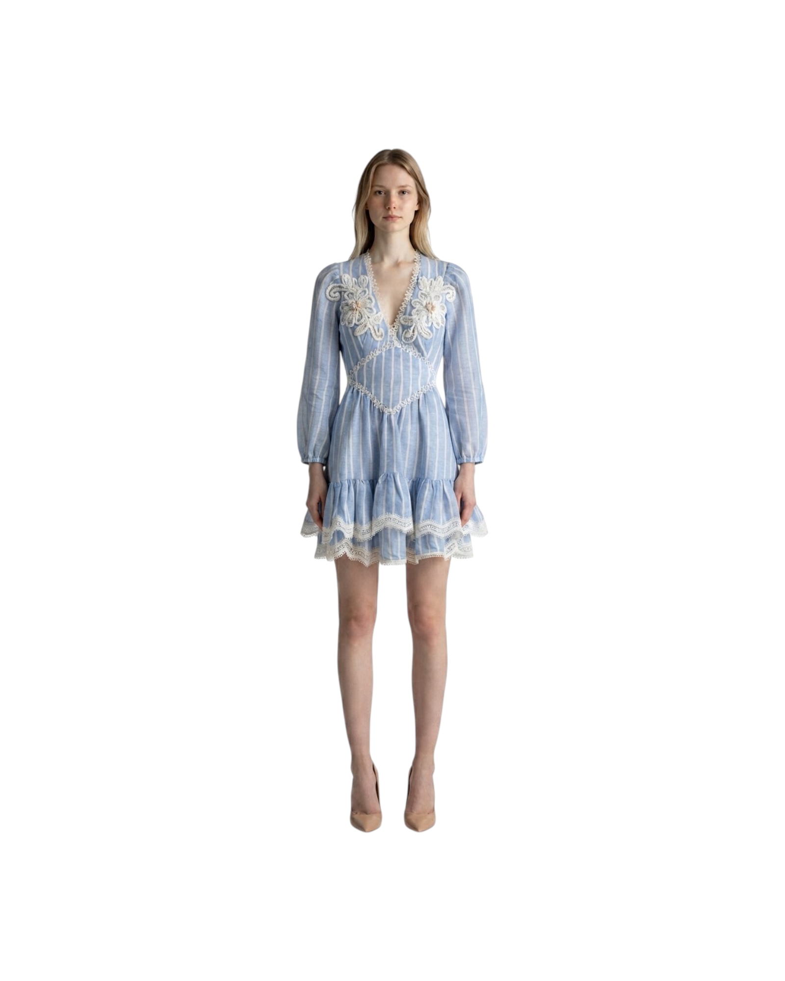 PATBO MARINE LINEN MINI DRESS MODEL