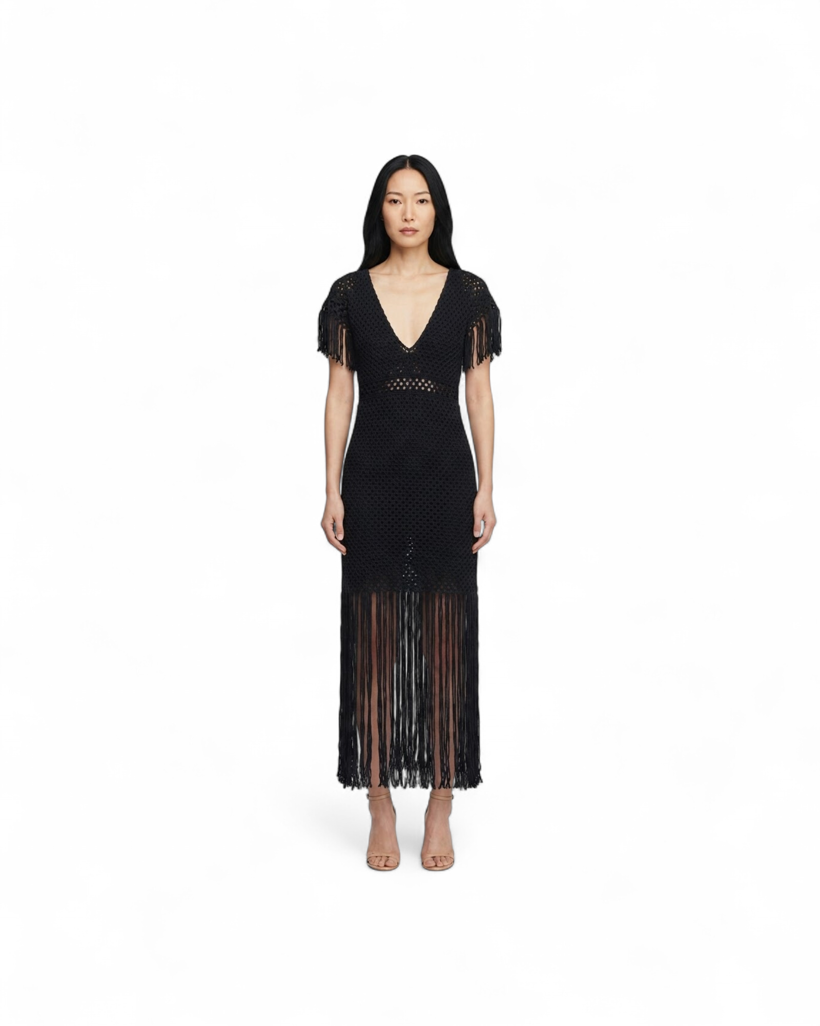 MISS BIKINI MESH DRESS LONG FRINGE MODEL