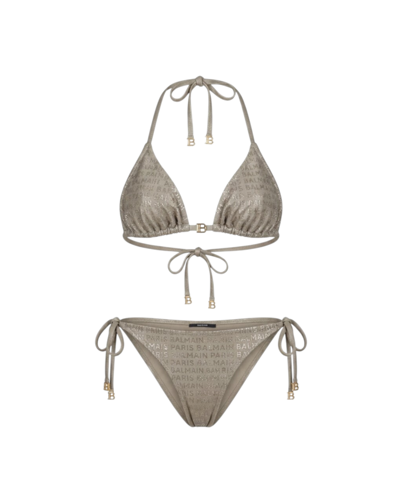 BALMAIN ALLOVER/TRIANGLE BIKINI
