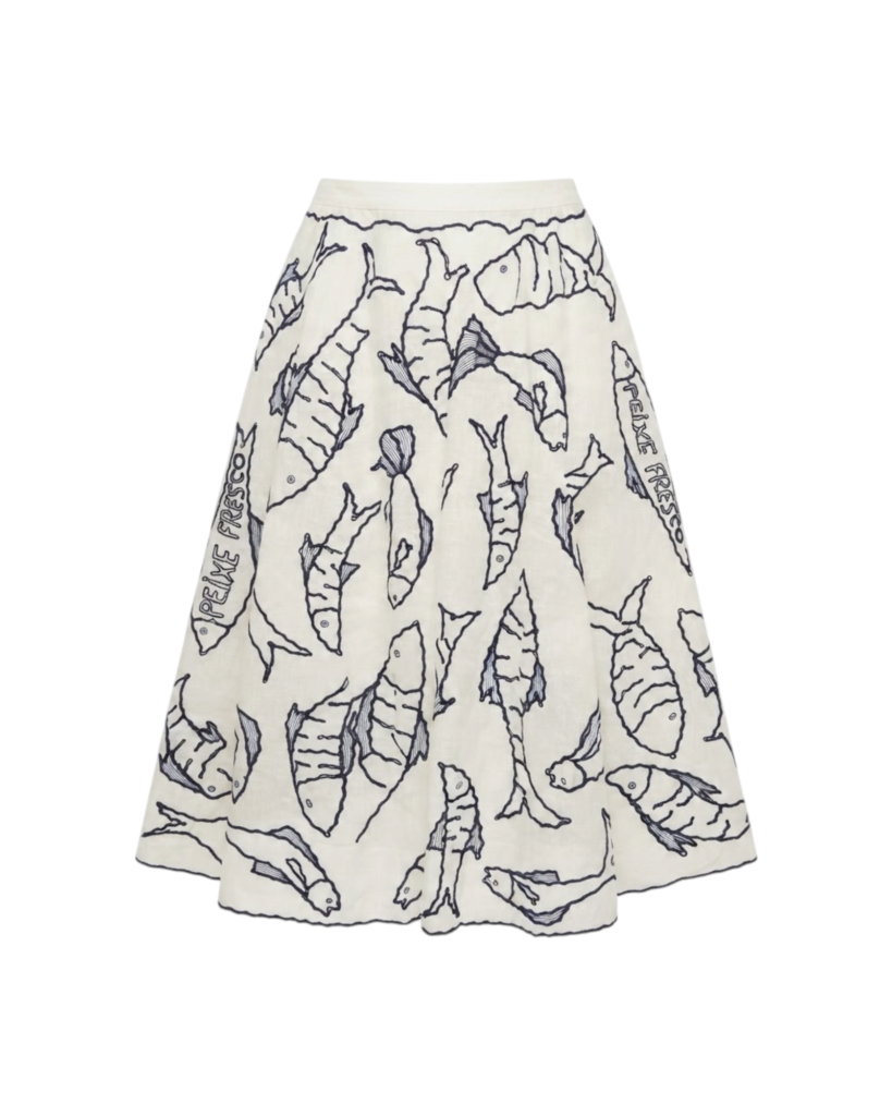 FARM RIO FRESH FISH MIDL SKIRT-OFF-WHITE
