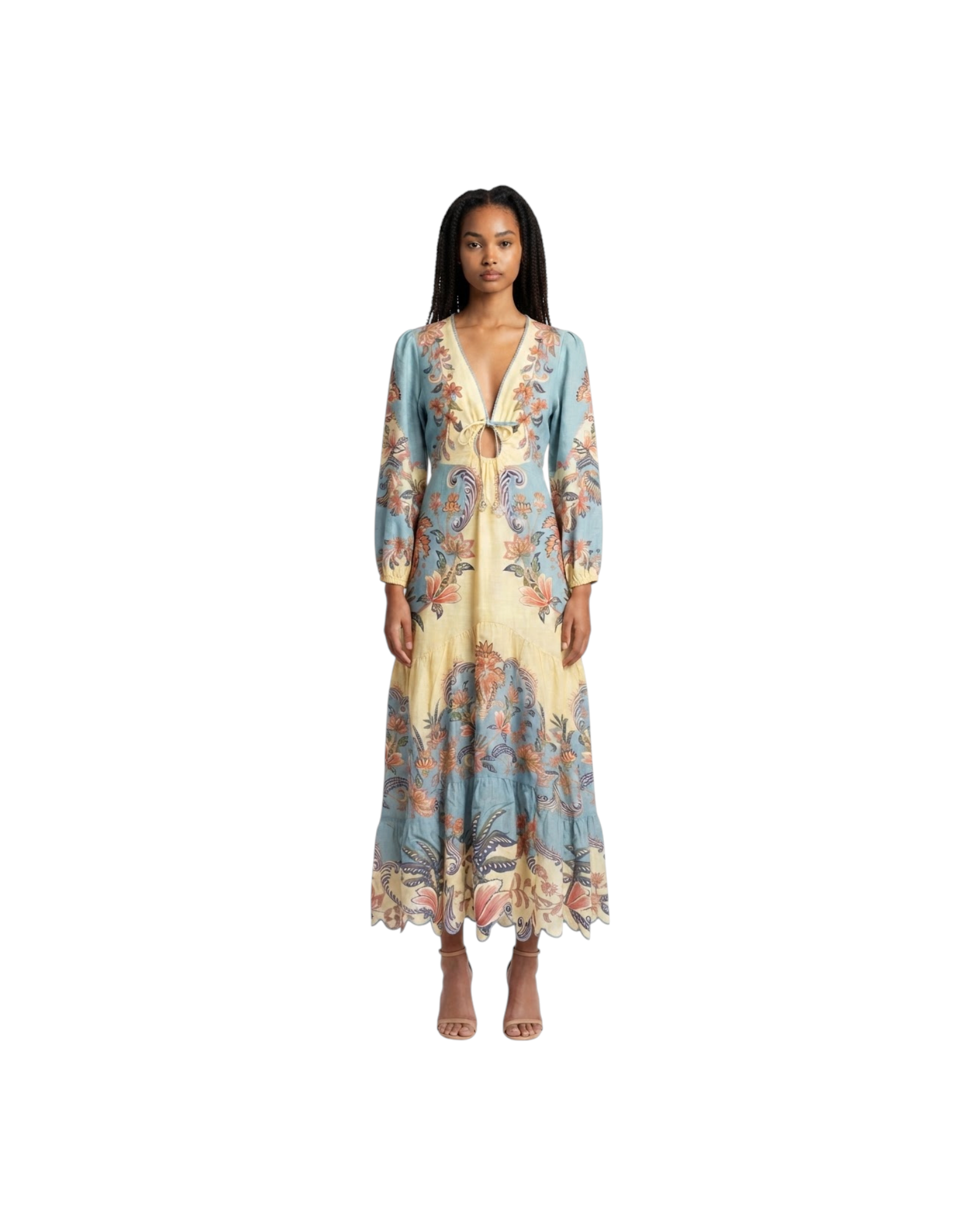 FARM RIO BOHO BEAUTY BUTTER MAXI DRESS-BOHO BEAUTY BUTTER MODEL