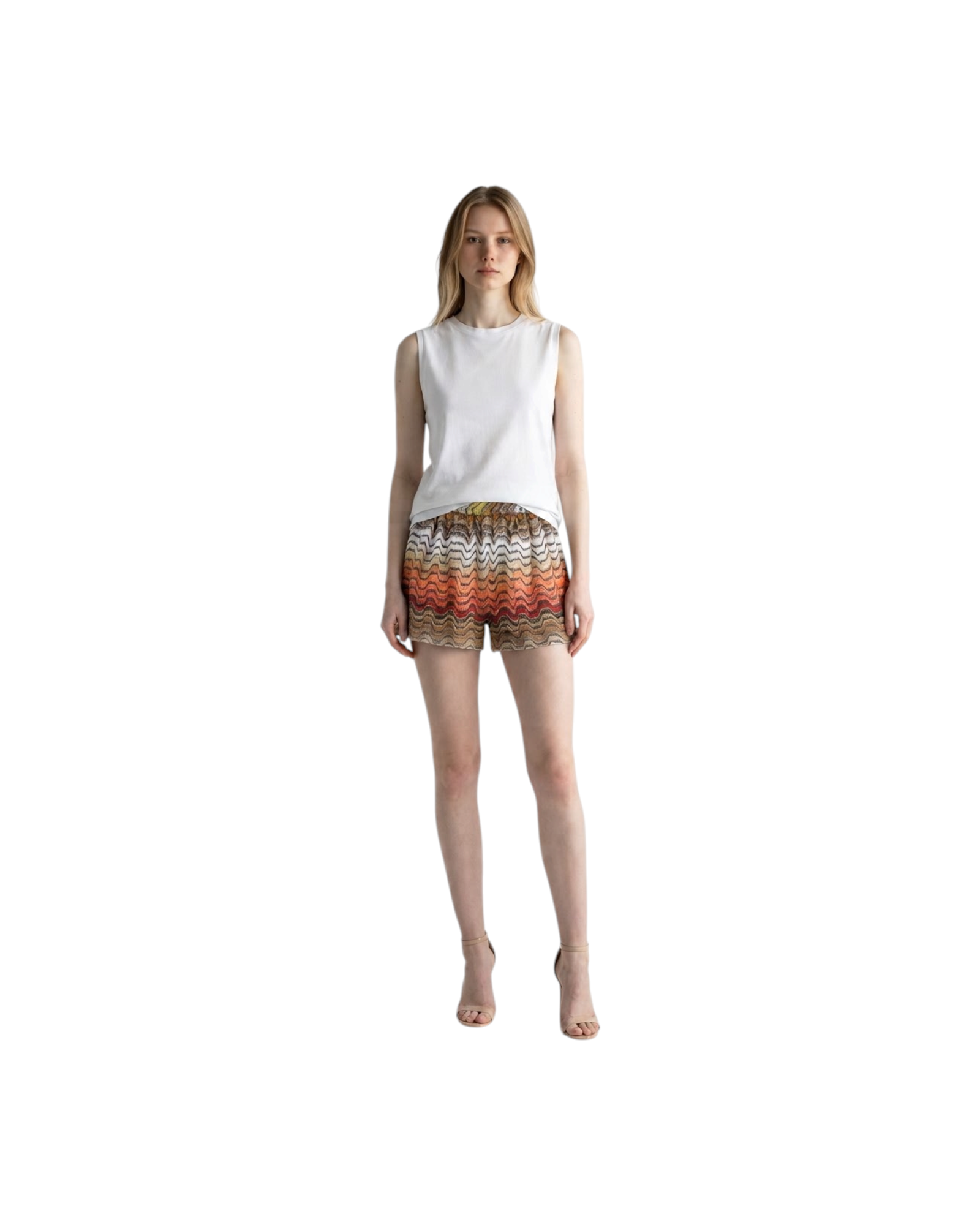 MISSONI SHORTS-VISCOSE-LUREX BLEND MULTICOLOR CHEVRON RASCHEL MODEL
