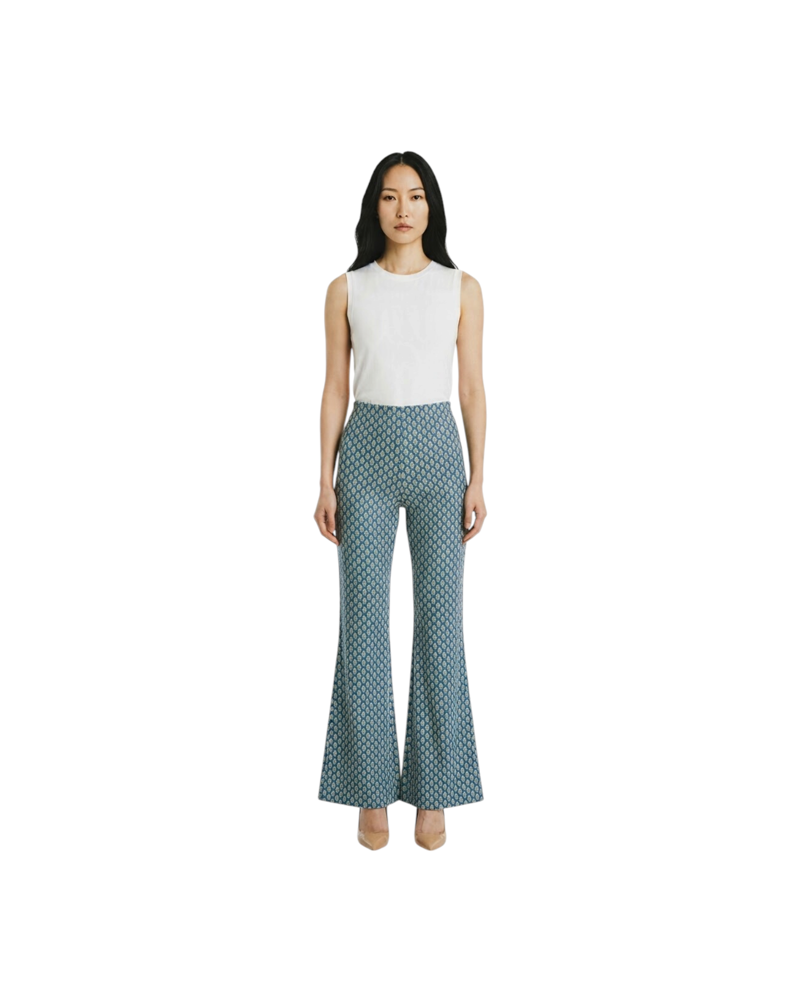 RAFFAELA D'ANGELO PANTALONE TRICOT-AZZURRO MODEL