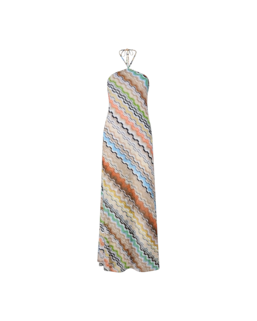 MISSONI LONG COVER UP-VISCOSE BLEND MULTICOLOR CHEVRON RASCHEL