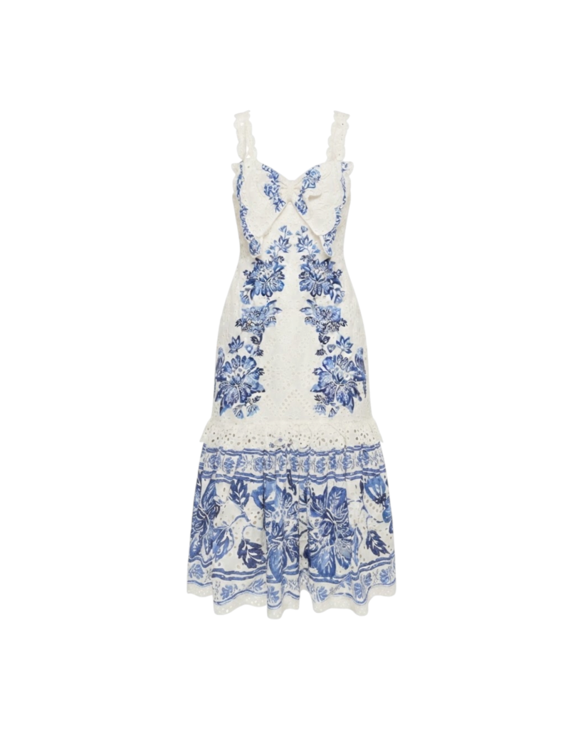 FARM RIO BEAUTIFUL NATURE OFF-WHITE SLEEVELESS MAXI DRESS-BEAUTIFUL NATURE OFF-WHITE