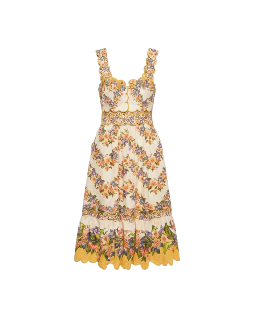 FARM RIO HILO STRIPES SAND MIDI DRESS-HILO STRIPES SAND