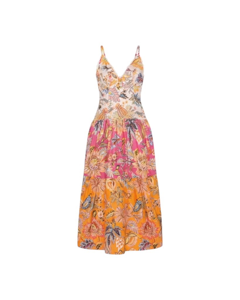 FARM RIO LIGIA FLORAL MIX MAXI DRESS