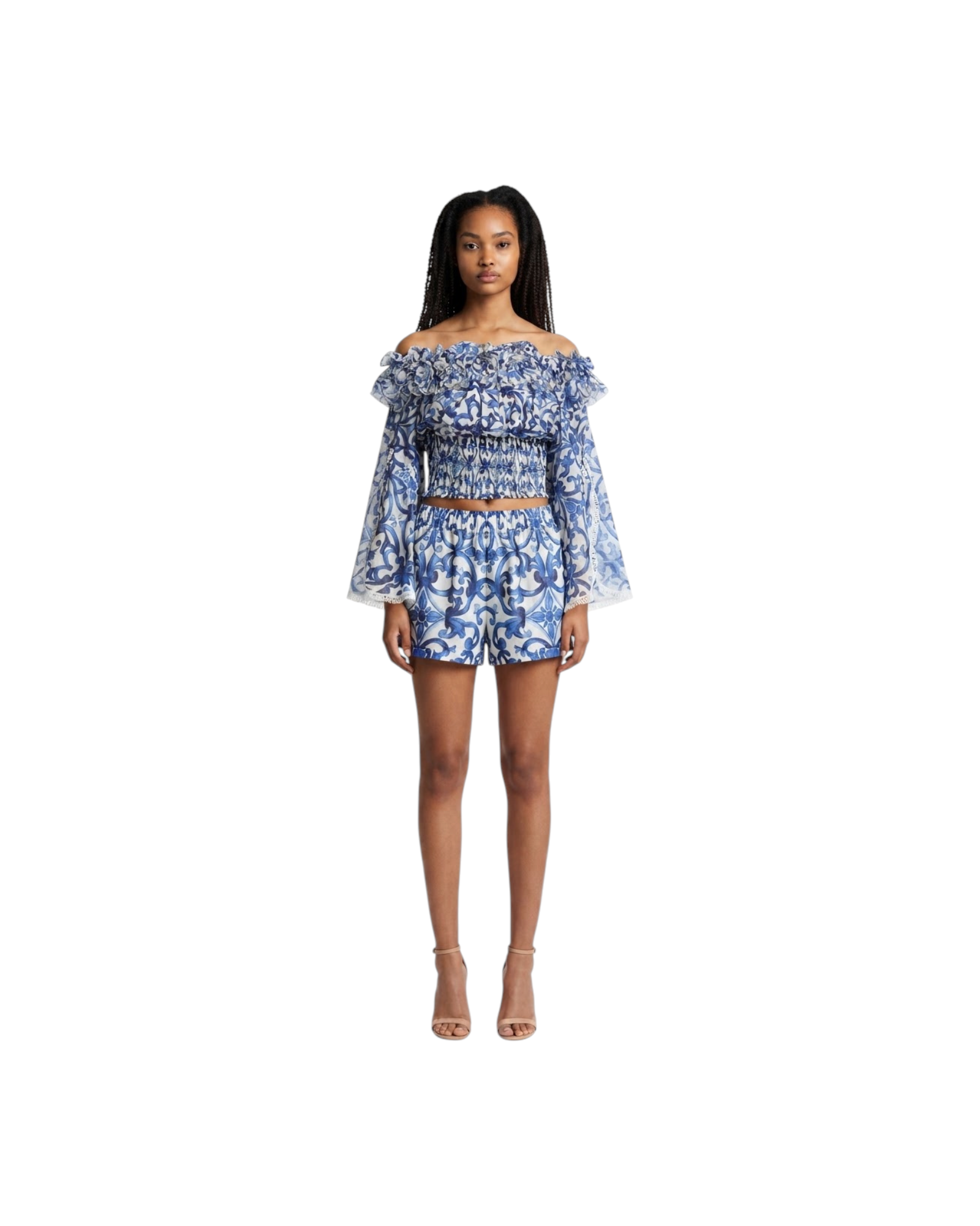 GIGI LEFKADA MAIO BLU styled outfit; complementary pieces sold separately
