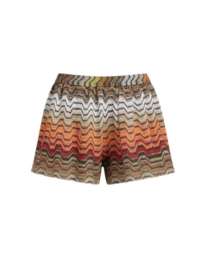 MISSONI SHORTS-VISCOSE-LUREX BLEND MULTICOLOR CHEVRON RASCHEL