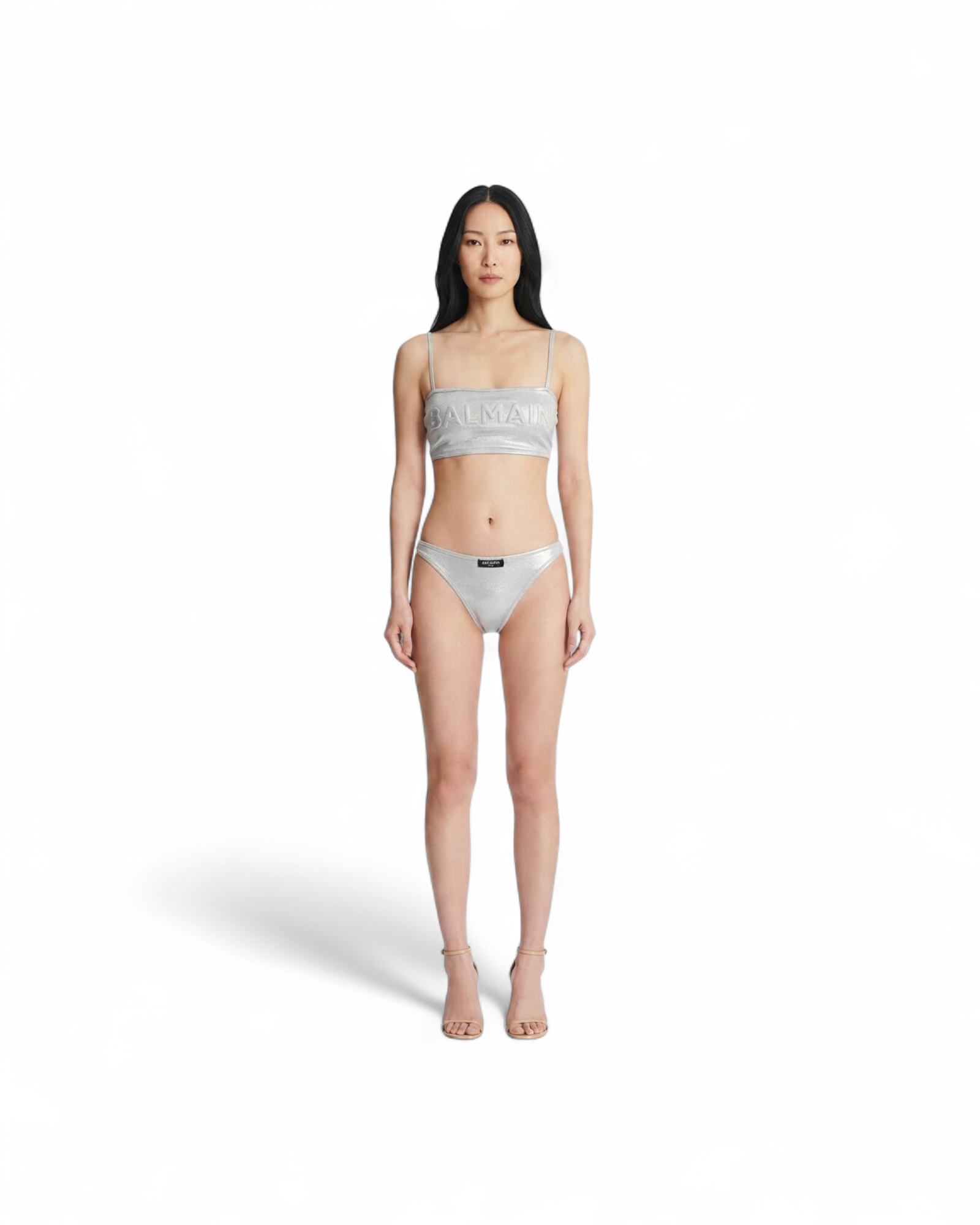 BALMAIN EMBOSEE/BANDEAU BIKINI MODEL