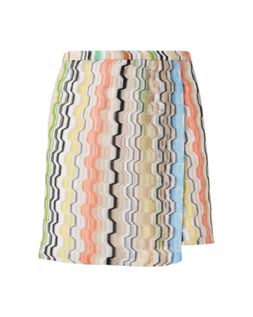MISSONI MINISKIRT-VISCOSE BLEND MULTICOLOR CHEVRON RASCHEL
