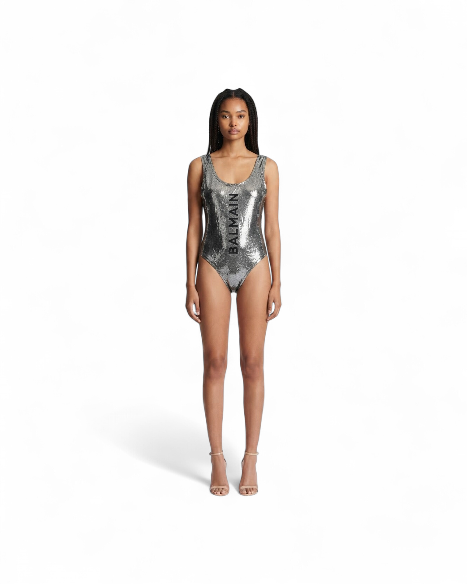 BALMAIN PAILLETTES PRINT/SWIMSUIT MODEL