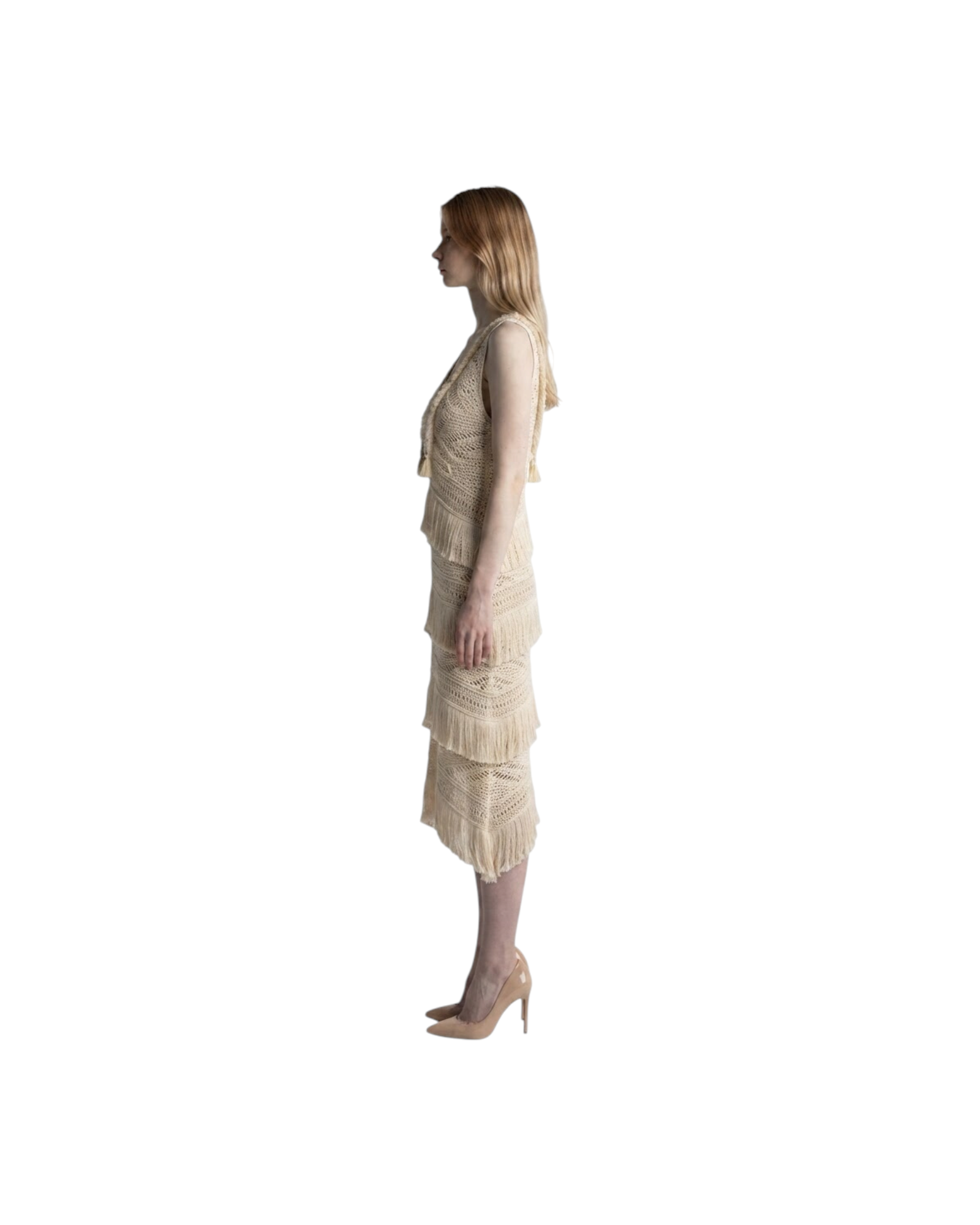 PATBO Lycra mesh maxi dress MODEL