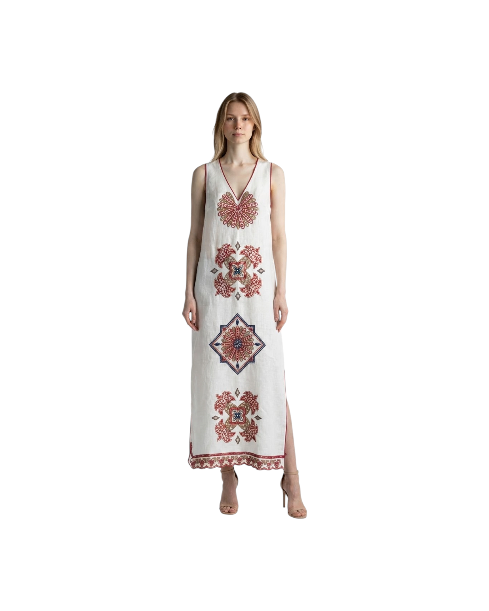 FARM RIO MARYS TILES MIDI DRESS MODEL
