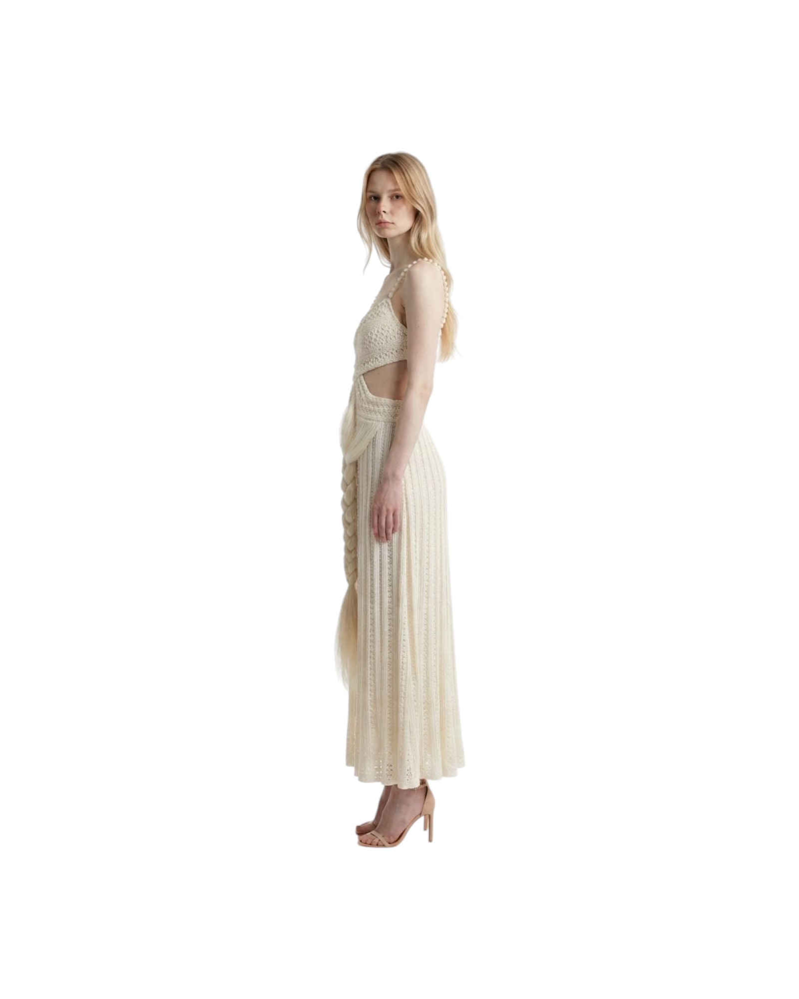 PATBO FRINGE BEACH DRESS WITH BEADED STRAPS MODEL
