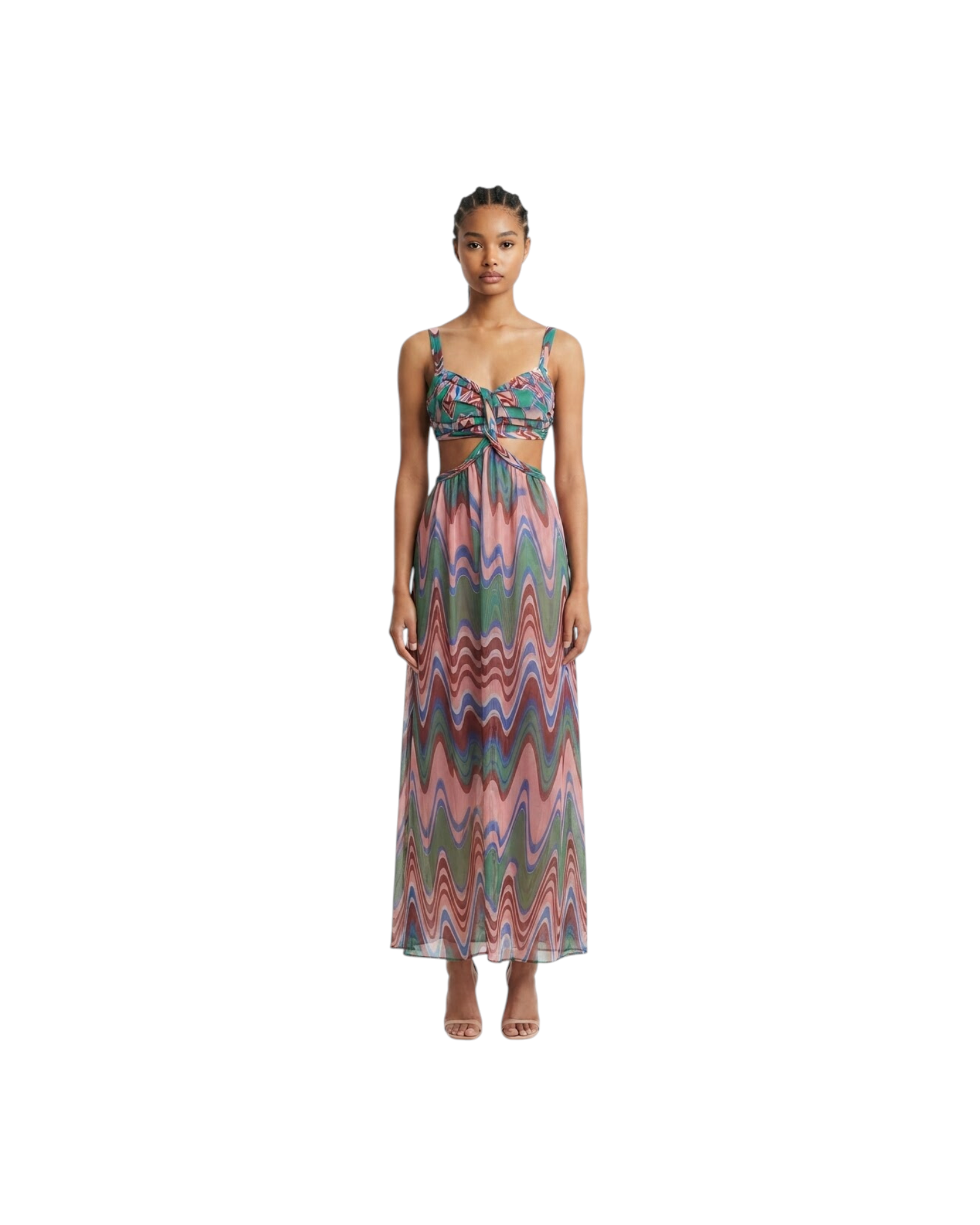 PATBO WAVE CUT-OUT MAXI DRESS MODEL
