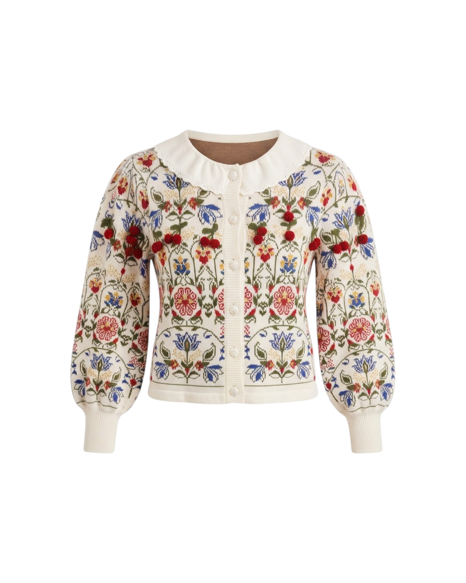 FARM RIO STITCHED GARDEN AINIKA KNIT CARDIGAN-STITCHED GARDEN OFF-WHITE CATALOGUE
