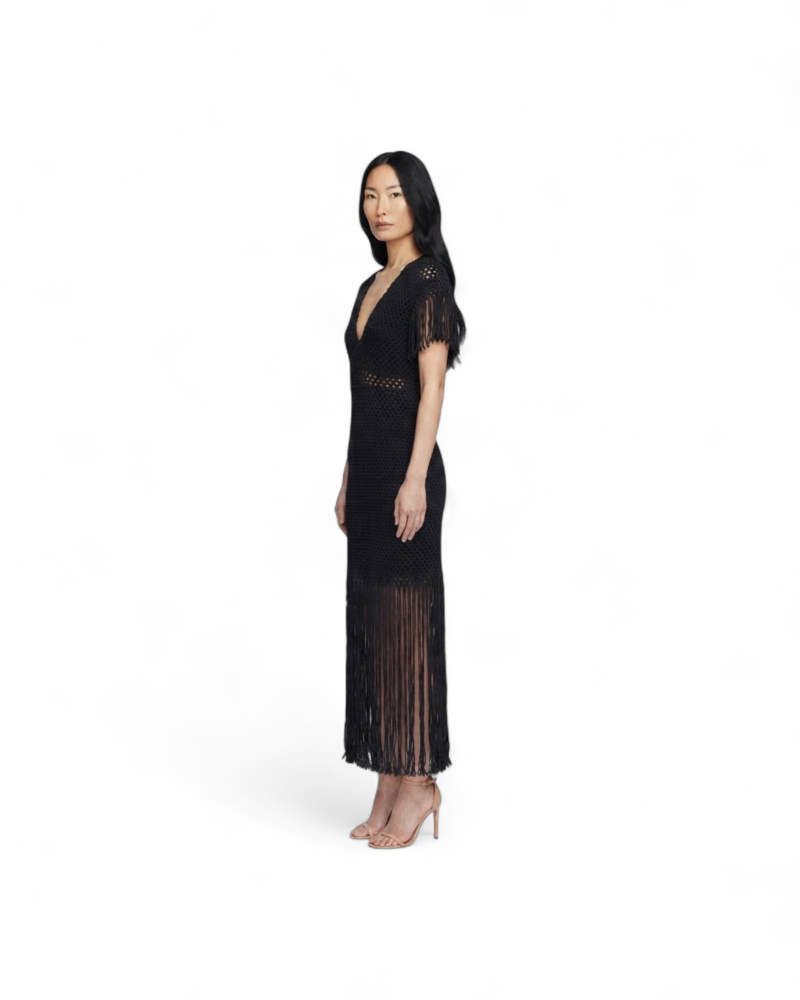 MISS BIKINI MESH DRESS LONG FRINGE MODEL