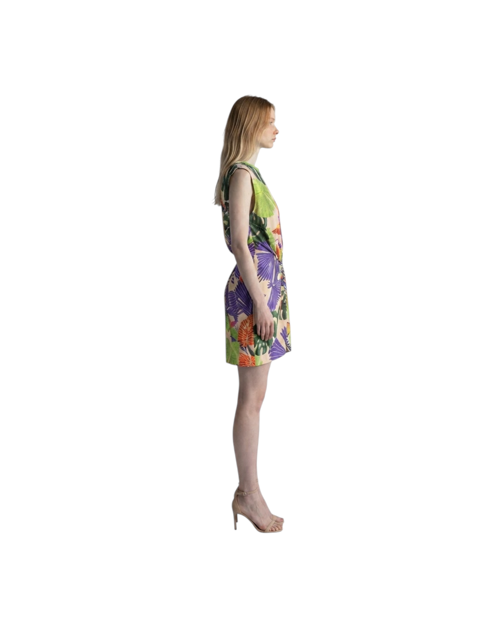 FARM RIO MACAN JUNGLE SAND MIDI SHIRT MODEL