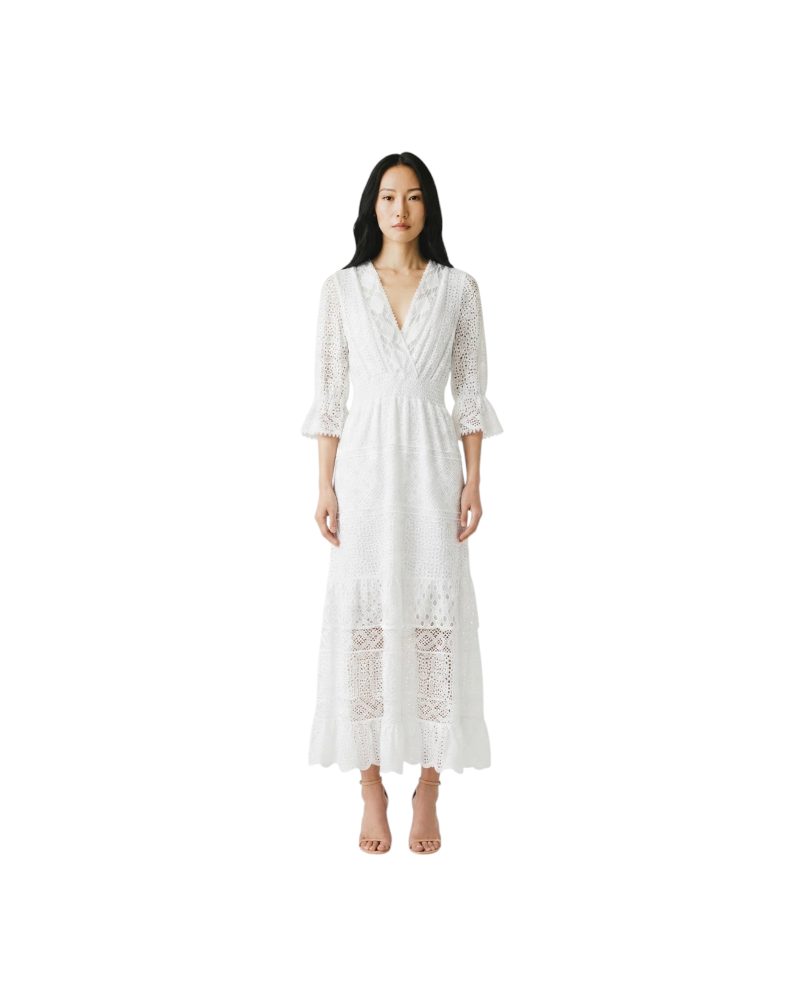 TEMPTATION POSITANO WASABI-LONG DRESS-BIANCO MODEL
