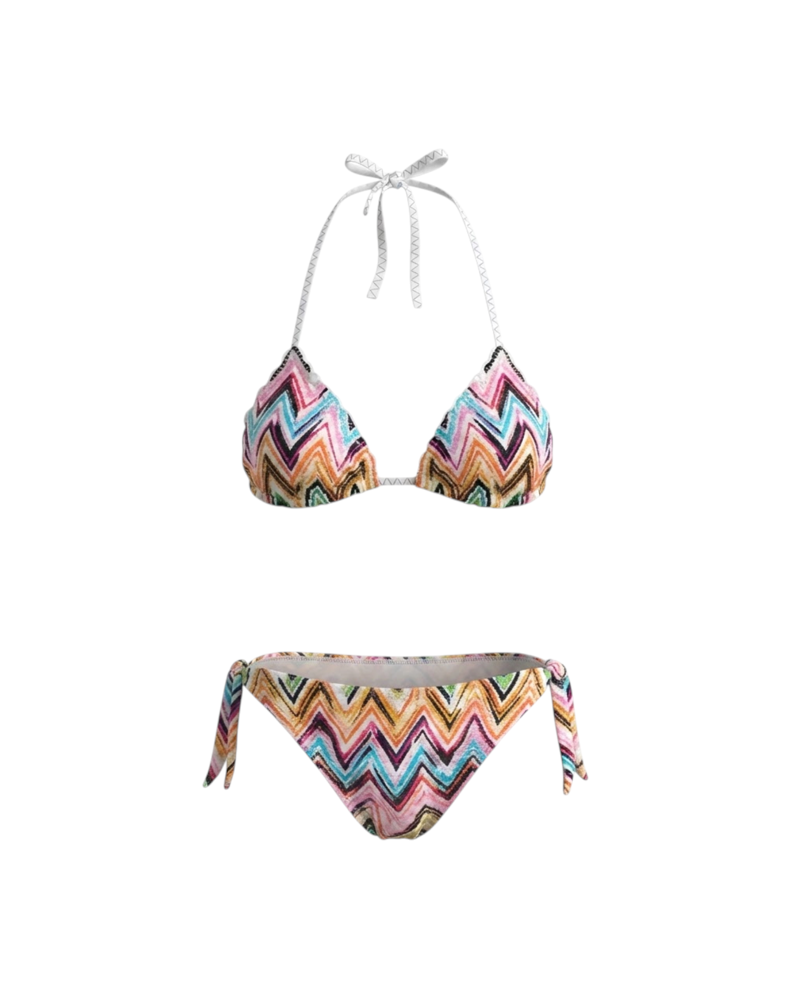 MISSONI BIKINI-MULTICOLOR LACE-LOOK CHEVRON JERSEY CATALOGUE