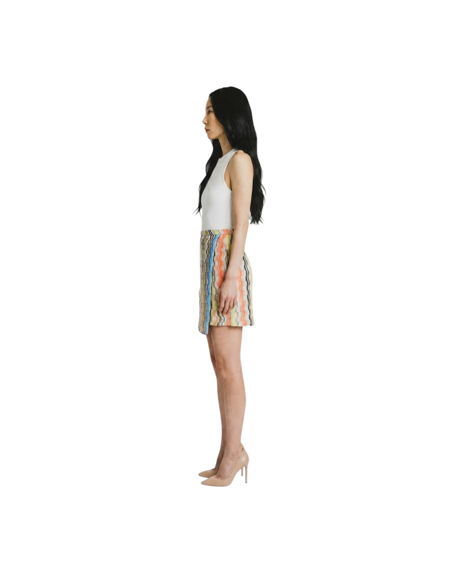 MISSONI MINISKIRT-VISCOSE BLEND MULTICOLOR CHEVRON RASCHEL MODEL