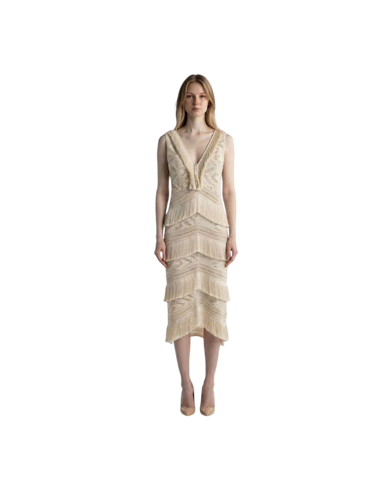 PATBO Lycra mesh maxi dress MODEL