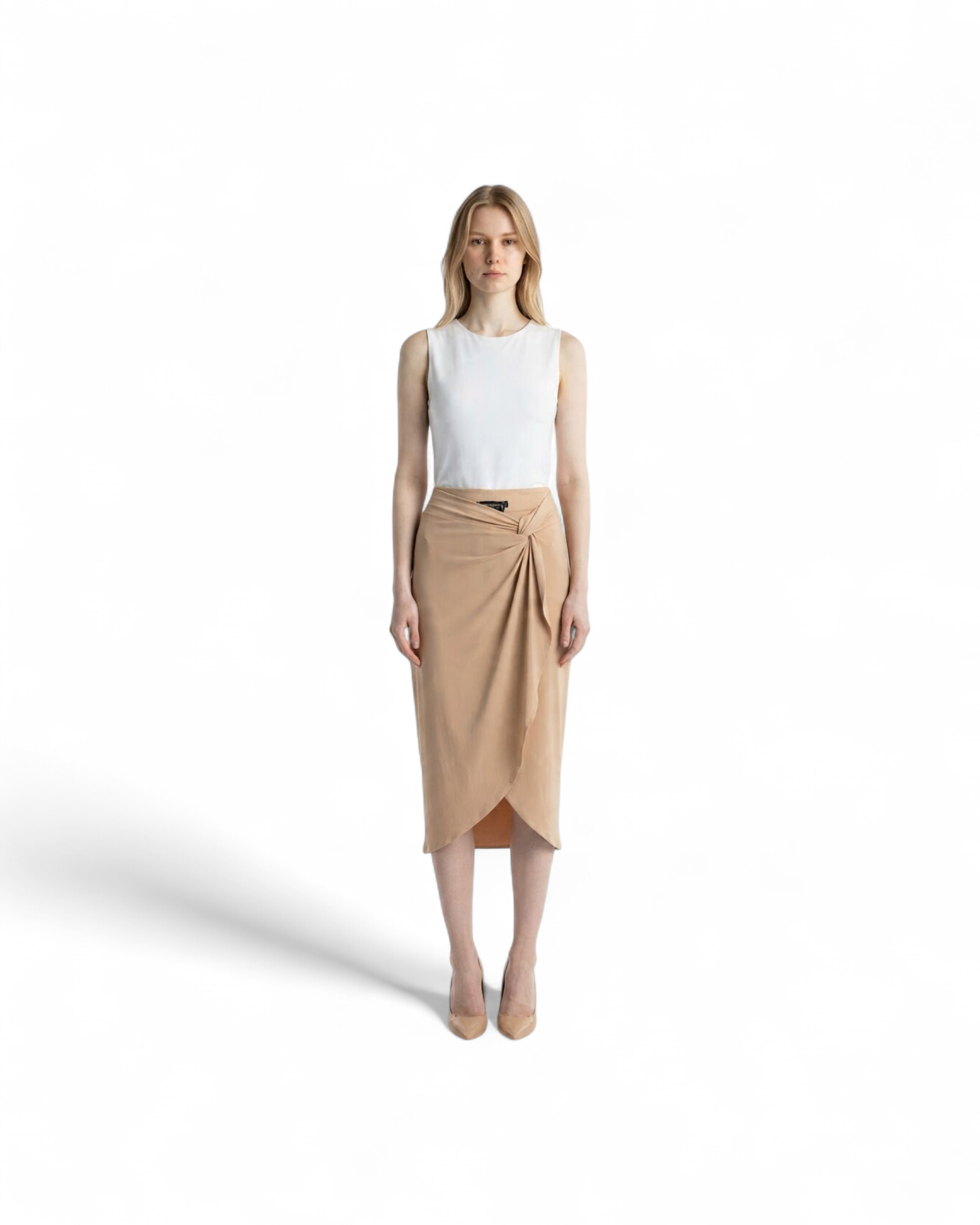 MISS BIKINI LONGUETTE SKIRT WITH KNOT MODEL